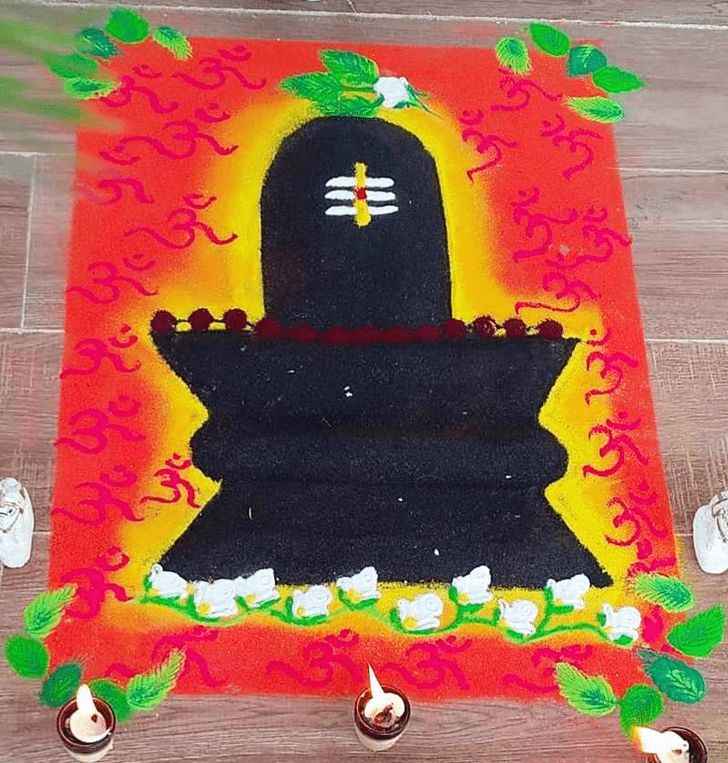 Refined Shravan Somvar Rangoli