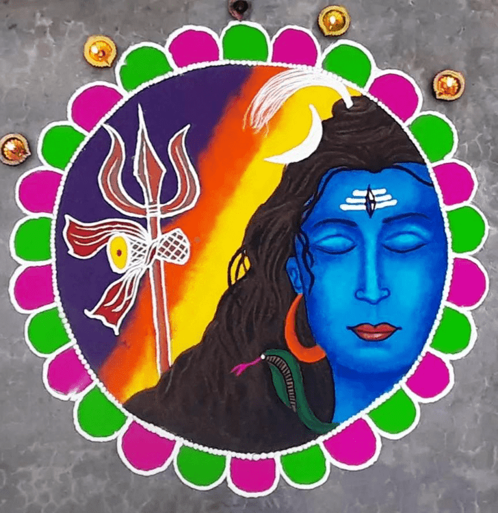 Resplendent Shravan Somvar Rangoli