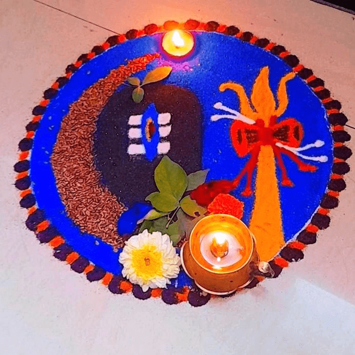 Superb Shravan Somvar Rangoli