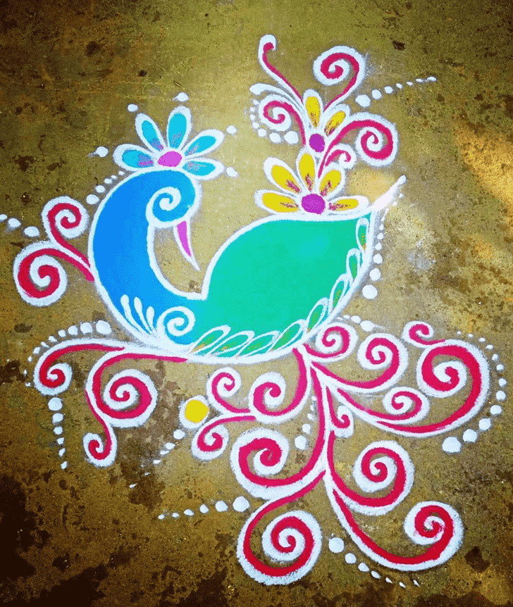 Fine Simha Sankranti Rangoli