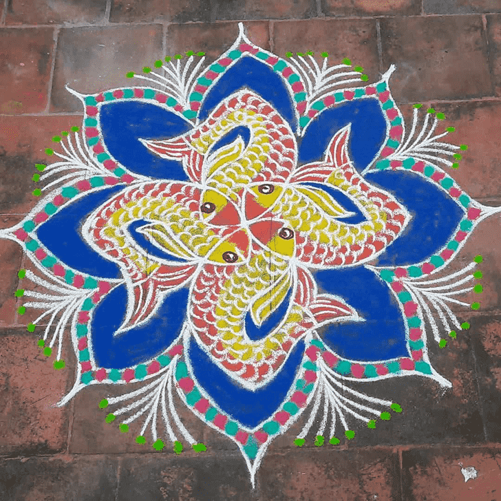 Gorgeous Simha Sankranti Rangoli