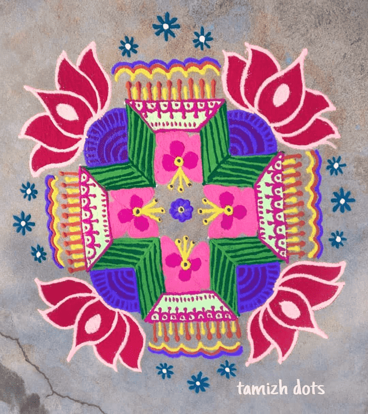 Mesmeric Simha Sankranti Rangoli