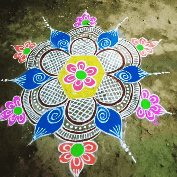 Slightly Simha Sankranti Rangoli