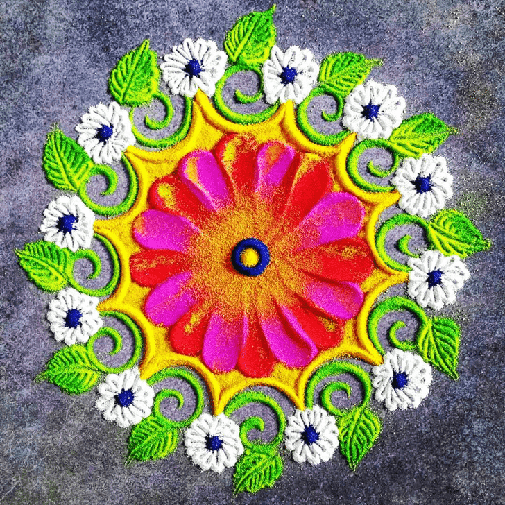 Wonderful Simha Sankranti Rangoli Design