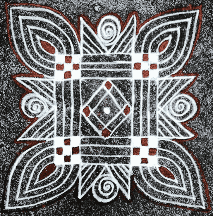 Comely Simple Kolam Rangoli