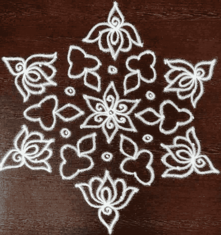 Elegant Simple Kolam Rangoli