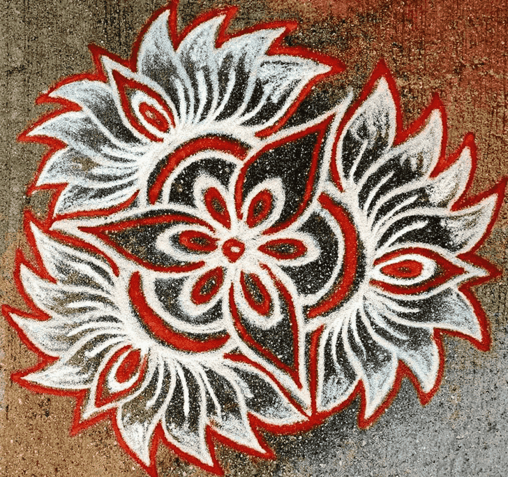 Excellent Simple Kolam Rangoli