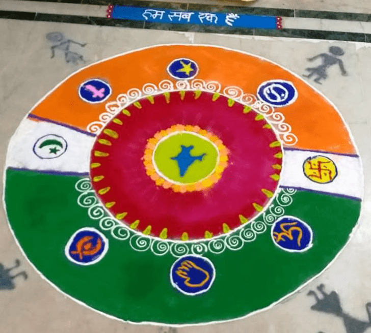 Dazzling Social Message Rangoli