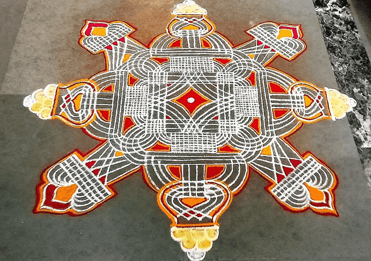 Delicate Somvati Amavasya Rangoli