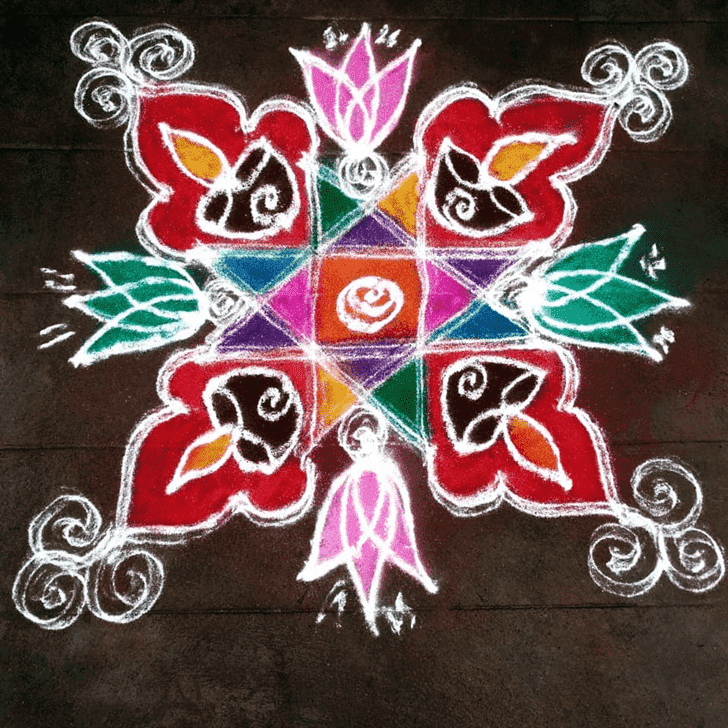 Elegant Somvati Amavasya Rangoli