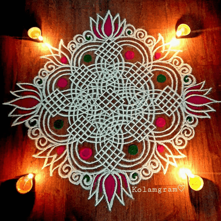 Magnetic Somvati Amavasya Rangoli