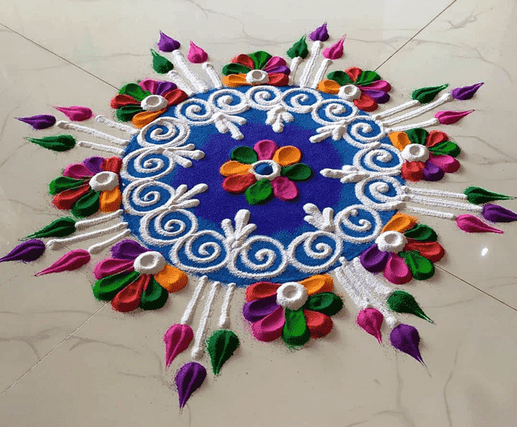 Delicate Swaminarayan Jayanti Rangoli