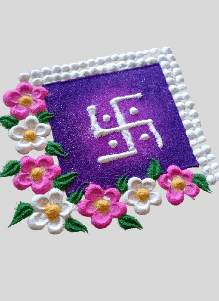 Admirable Swastik Rangoli Design