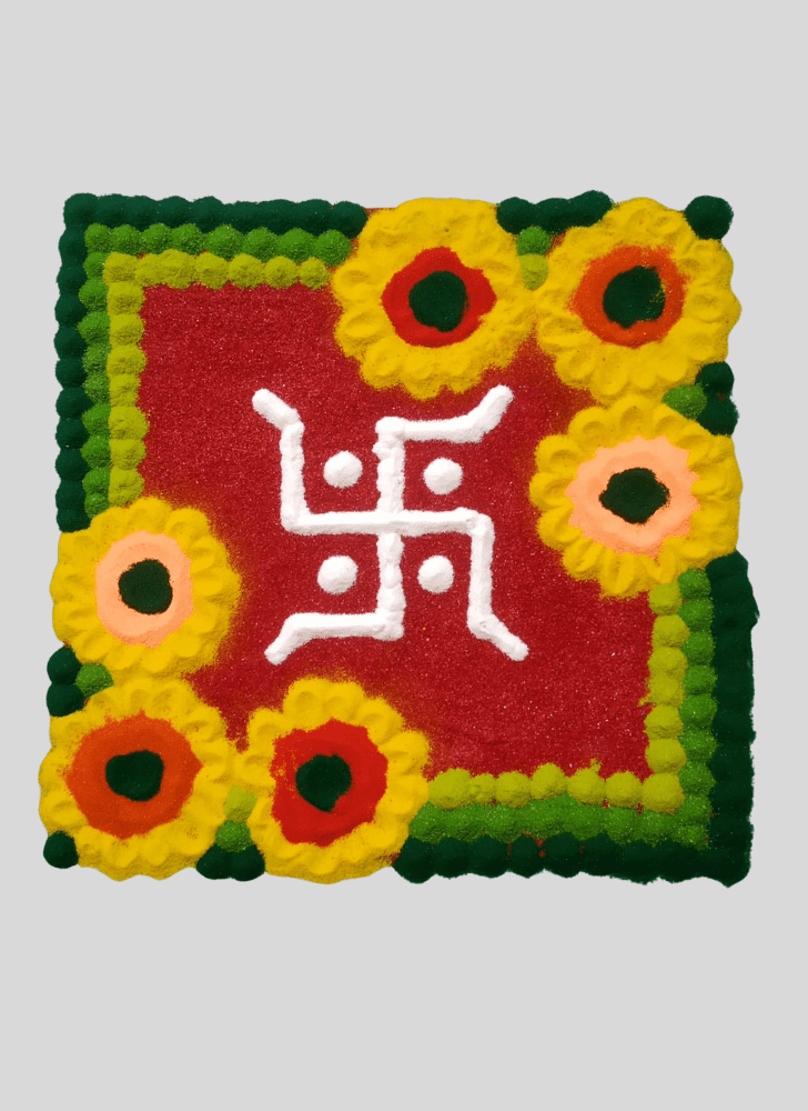 Captivating Swastik Rangoli