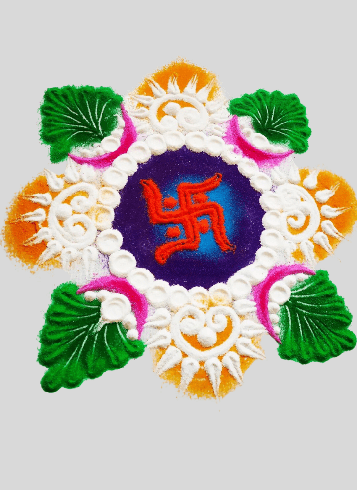 Hard Swastik Rangoli