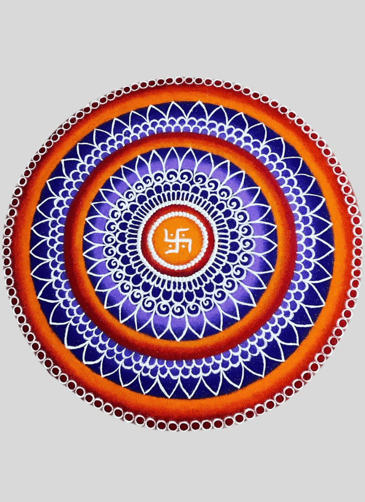 Fine Swastik Rangoli