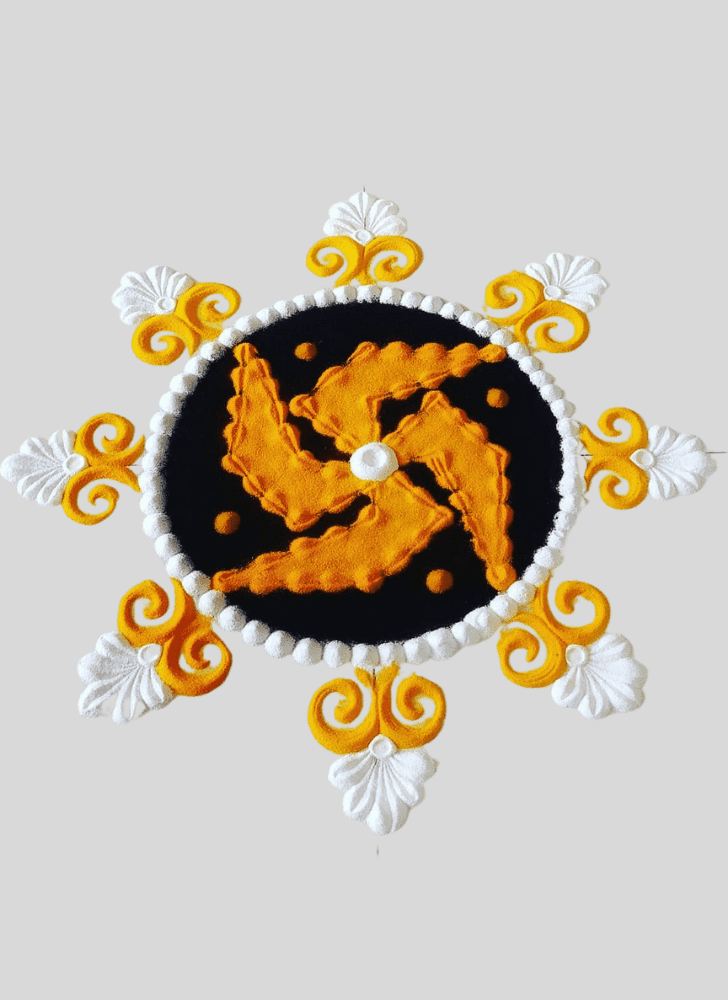 Lovely Swastik Rangoli Design