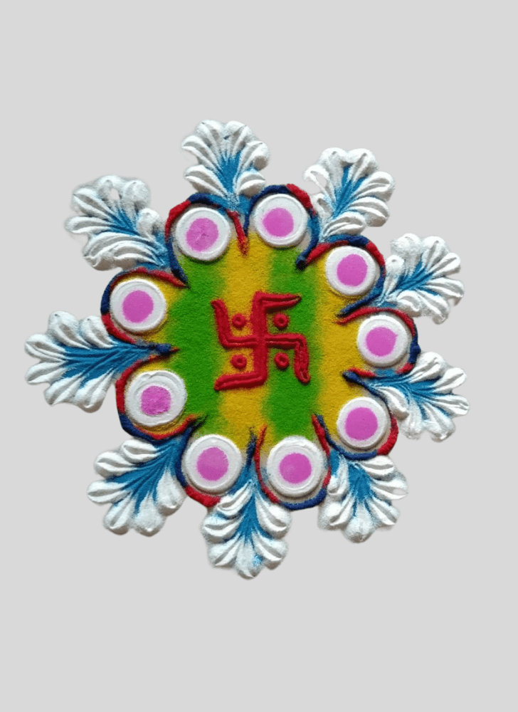 Marvelous Swastik Rangoli