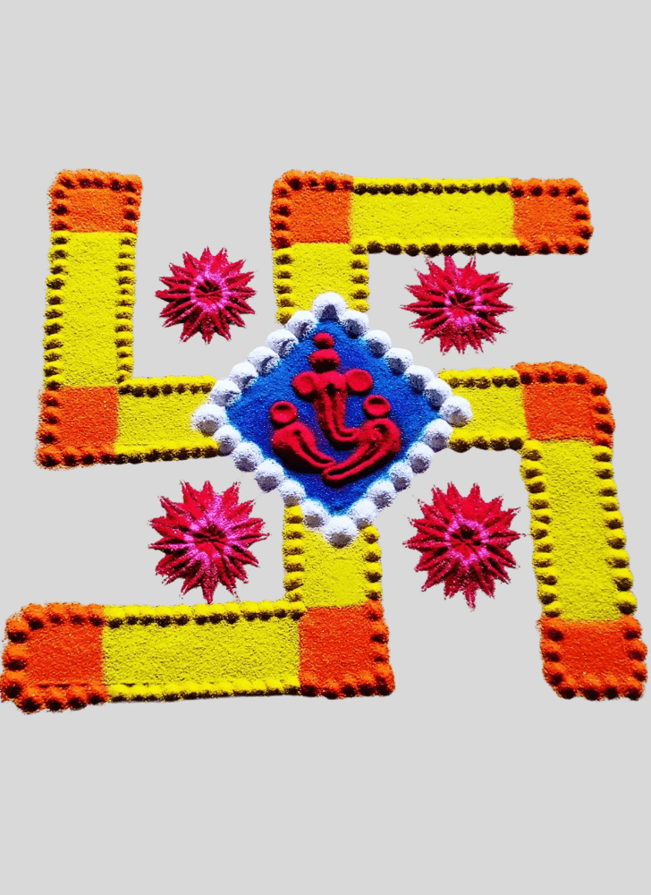 Pleasing Swastik Rangoli