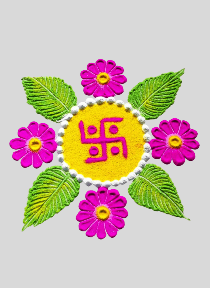 Radiant Swastik Rangoli