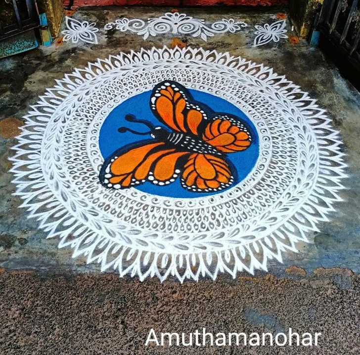 Elegant Titli Rangoli