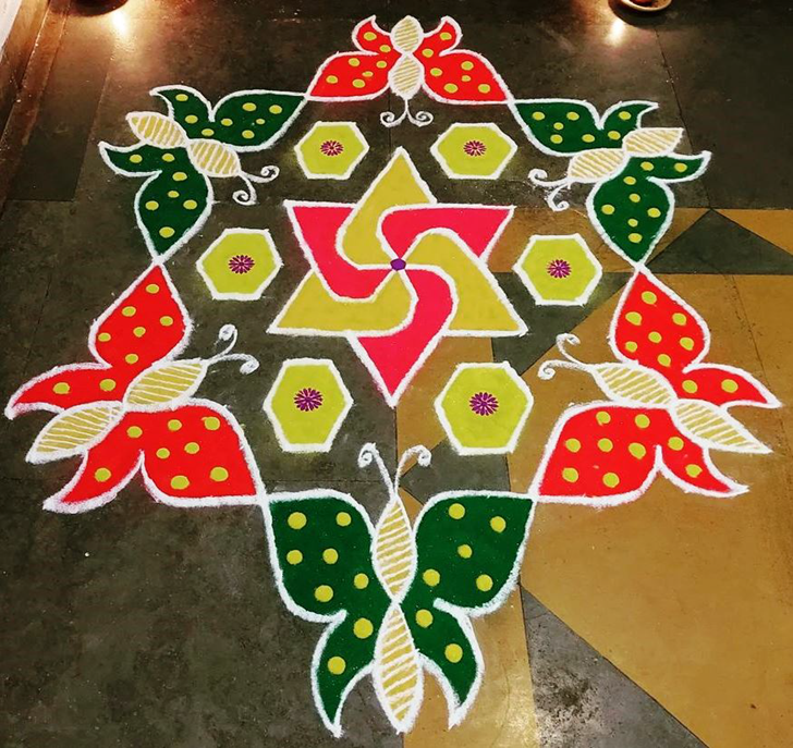 Fascinating Titli Rangoli