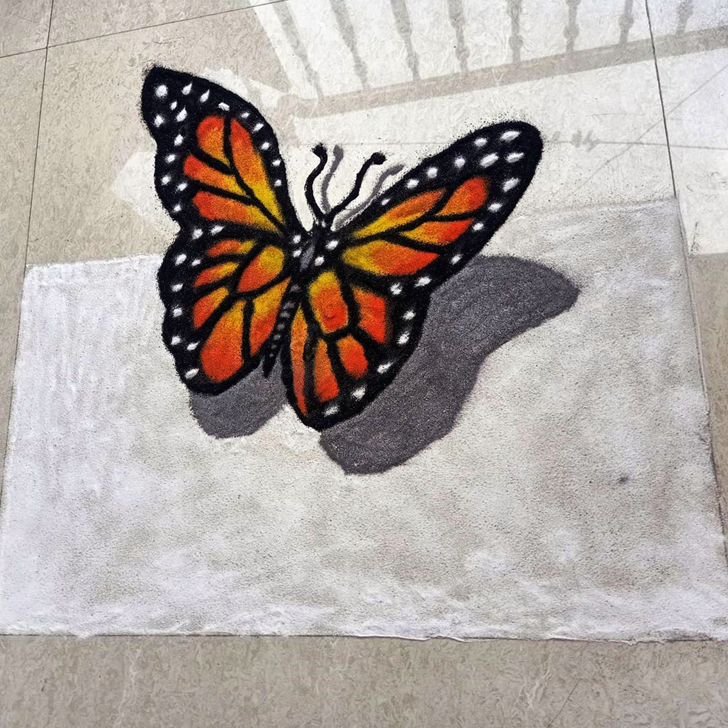 Superb Titli Rangoli