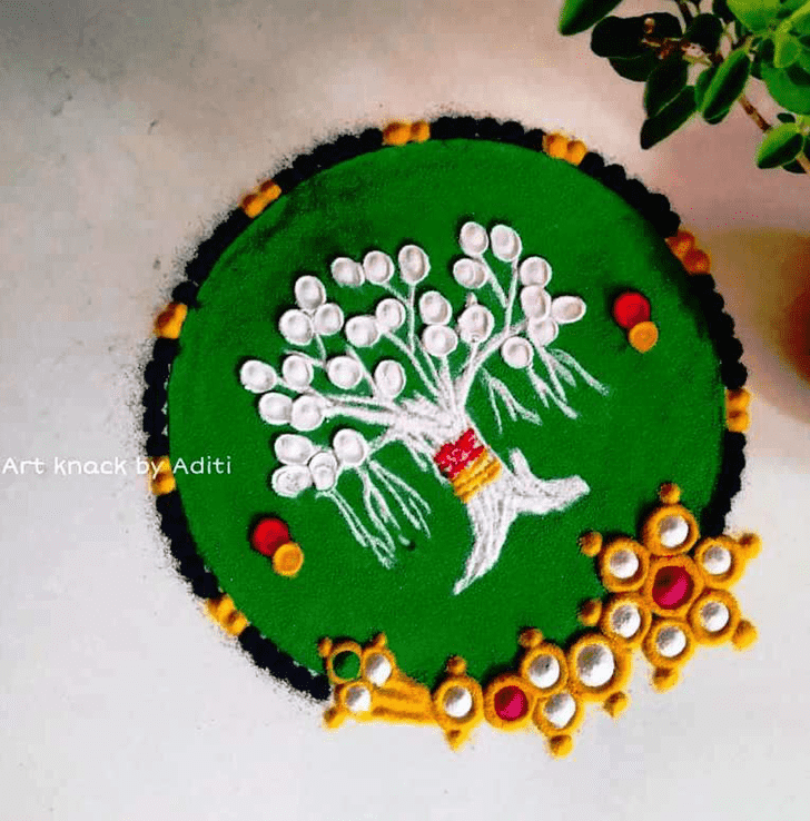 Dazzling Tree Rangoli