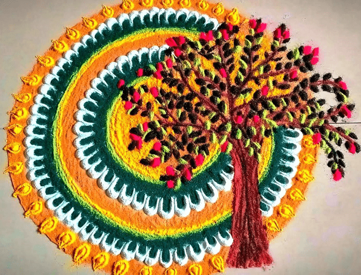 Good Looking Tree Rangoli