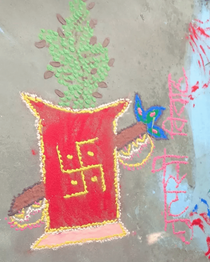 Comely Tulsi Vivah Special Rangoli