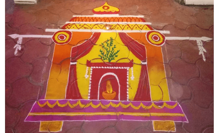 Hard Tulsi Vivah Special Rangoli