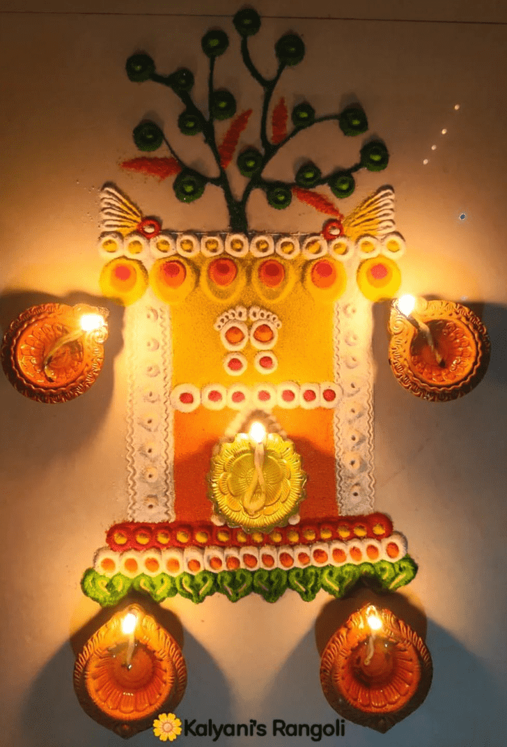 Elegant Tulsi Vivah Special Rangoli