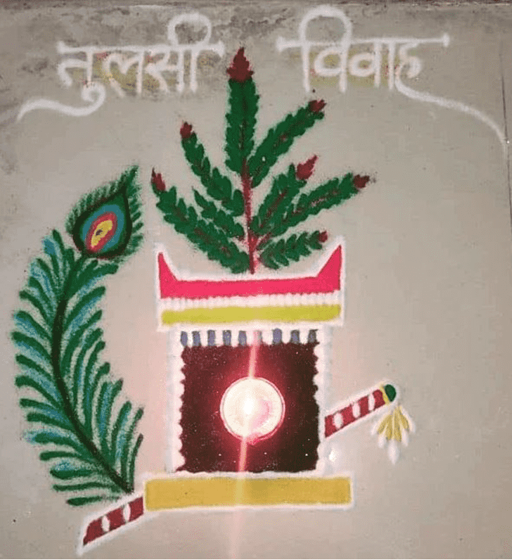 Exquisite Tulsi Vivah Special Rangoli