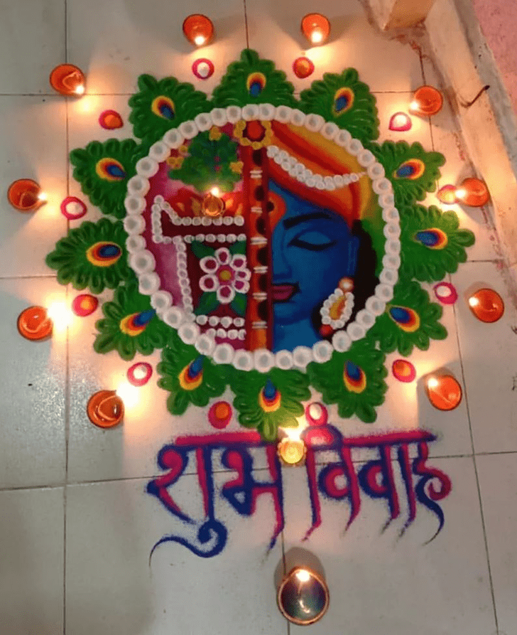 Good Looking Tulsi Vivah Special Rangoli