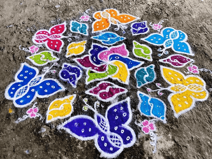 Delicate Utpanna Ekadashi Rangoli