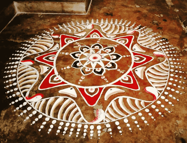 Splendid Utpanna Ekadashi Rangoli