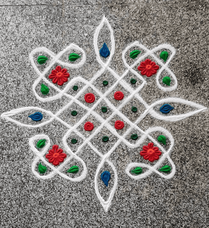 Delicate Vaisakha Amavasya Rangoli