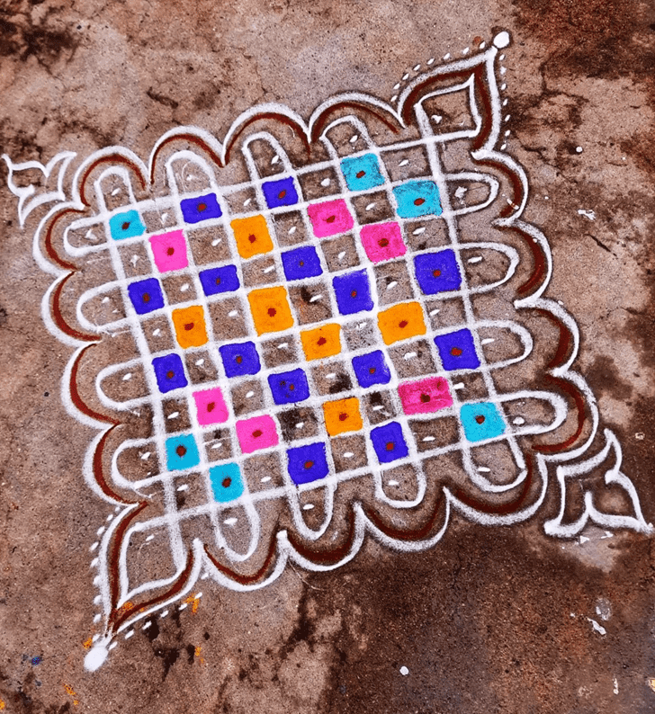 Lovely Vaisakha Amavasya Rangoli Design