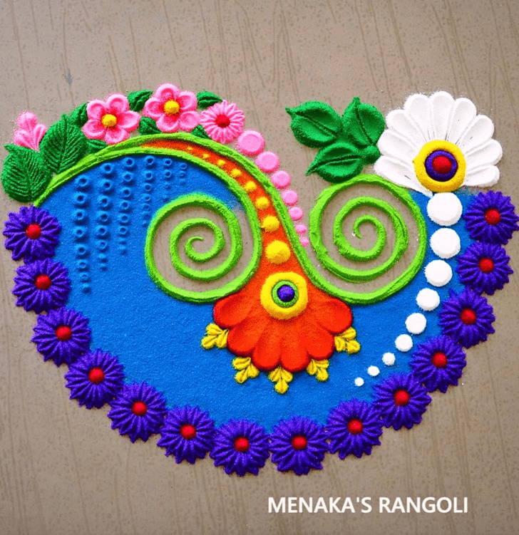 Nice Vaisakha Amavasya Rangoli