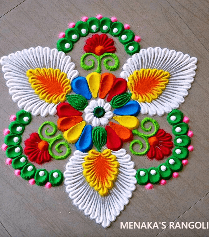 Pleasing Vaisakha Amavasya Rangoli