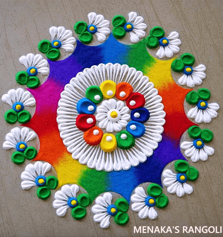 Pretty Vaisakha Amavasya Rangoli