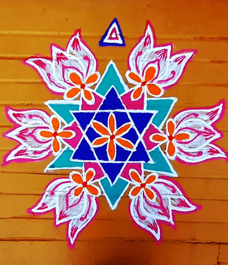 Comely Vaisakha Purnima Rangoli