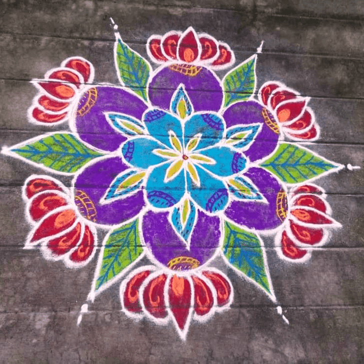 Delicate Vaisakha Purnima Rangoli