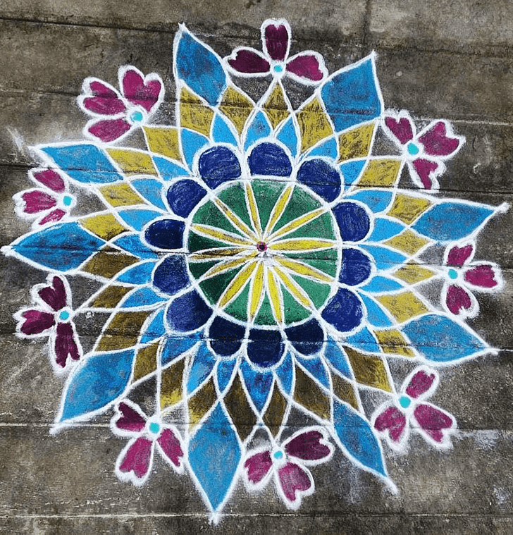 Excellent Vaisakha Purnima Rangoli