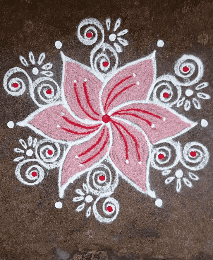 Comely Vaishakha Amavasya Rangoli