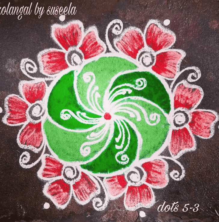 Delicate Vaishakha Amavasya Rangoli