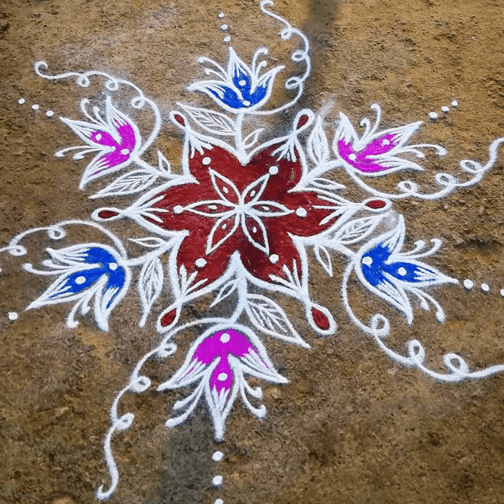 Fair Vaishakha Amavasya Rangoli