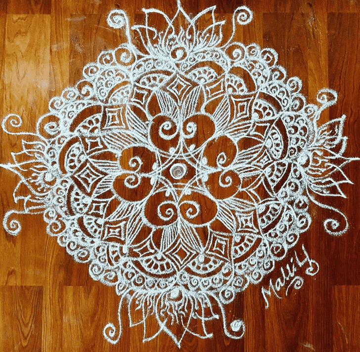 Gorgeous Vaishakha Amavasya Rangoli