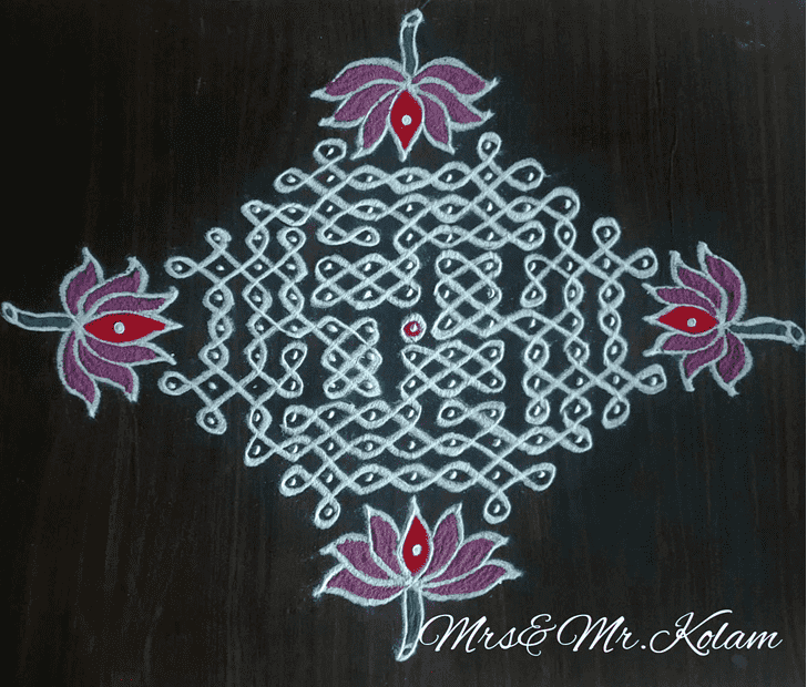 Pretty Vaishakha Amavasya Rangoli