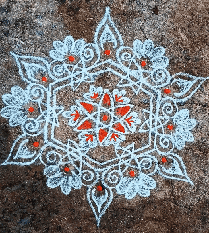 Shapely Vaishakha Purnima Vrat Rangoli